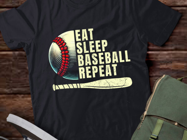 Lt921-eat sleep baseball repeat funny baseball player t-shirt