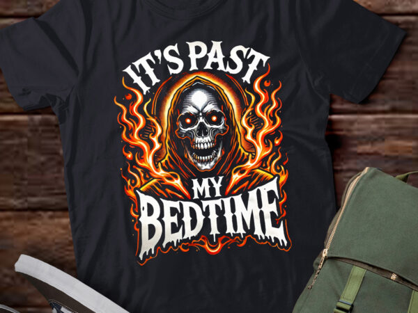 Lt932-it’s past my bedtime funny skeleton meme flames t shirt vector graphic