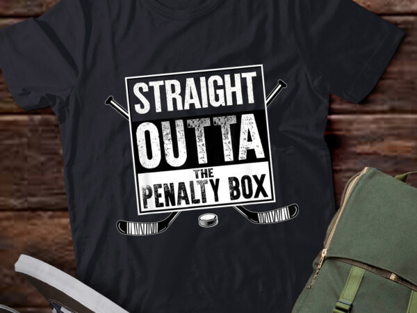 Lt939-ice hockey player gift straight outta the penalty box t-shirt