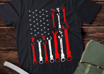 LT944-Mechanic Flag American Patriotic Flag Car Mechanic USA Flag T-Shirt