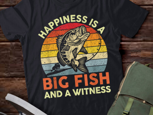 Lt949-mens fishing-shirt happiness big fish witness funny bass dad t-shirt