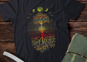 LT950-Phases of the Moon Retro 60’s 70’s Vibe Tree of Life T-Shirt