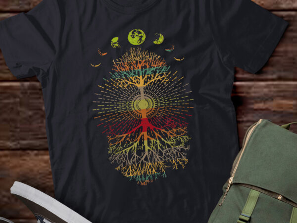 Lt950-phases of the moon retro 60’s 70’s vibe tree of life t-shirt