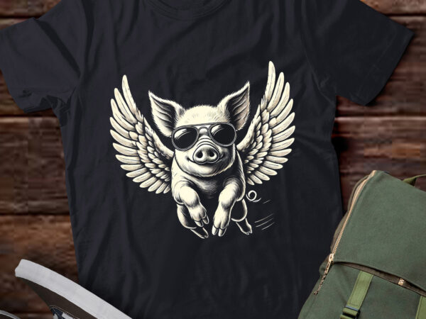 Lt962 – funny pig flying with wings cartoon design