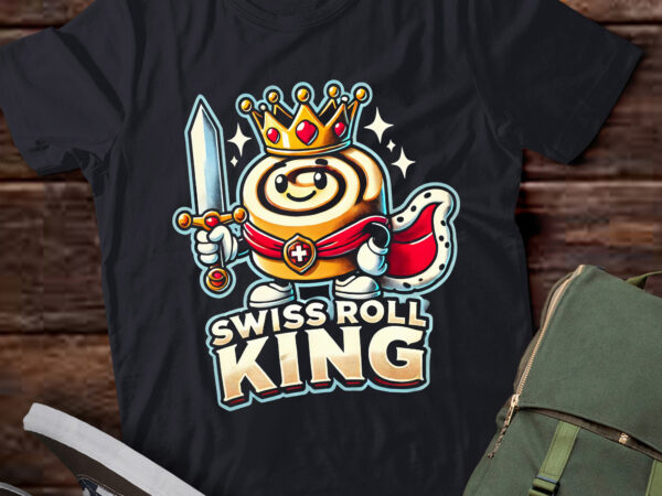 Lt977-swiss roll king funny swiss roll lover illustration t shirt vector graphic