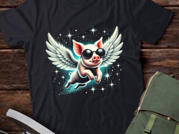 Lt985-pig when wings can make pigs fly funny saying t shirt vector graphic