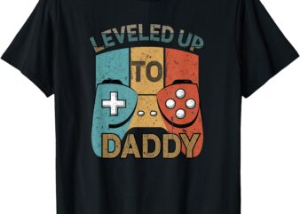 Leveled Up to Daddy 2025 Gamer Baby Announcement T-Shirt