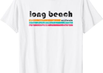 Long Beach California Retro Vintage Weathered Souvenir T-Shirt