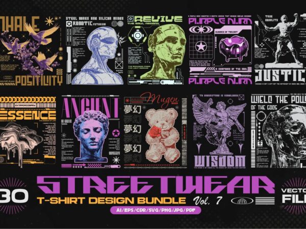 Streetwear t-shirt designs bundle vol.7