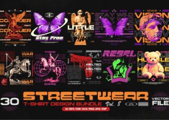 Streetwear T-shirt Designs Bundle Vol. 8