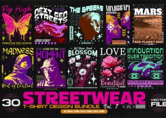 Streetwear T-shirt Designs Bundle Vol.6