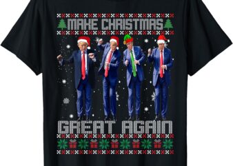 Make Christmas Great Again Ugly Sweaters Trump Dance Santa T-Shirt