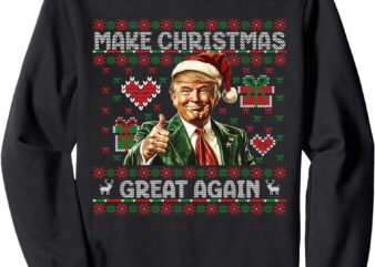 Make Christmas Great Again Xmas Funny Trump Pajamas Ugly Sweatshirt