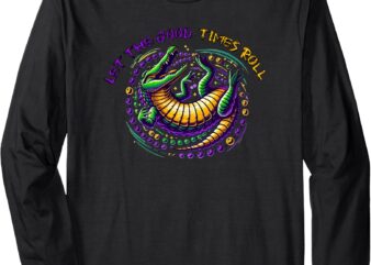 Mardi Gras Alligator Long Sleeve T-Shirt