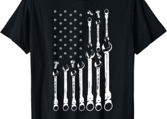 Mechanic Flag American Patriotic Flag Car Mechanic USA Flag T-Shirt