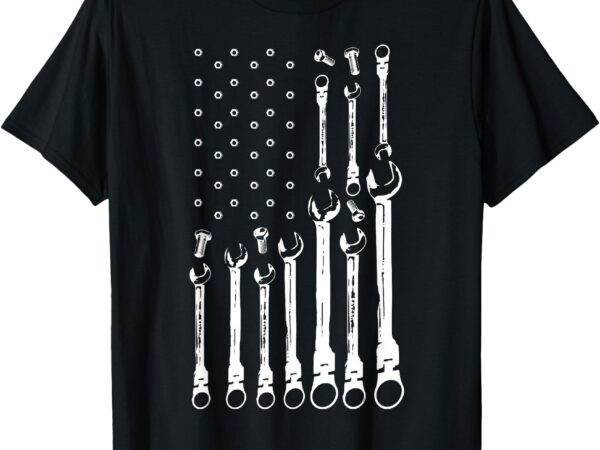 Mechanic flag american patriotic flag car mechanic usa flag t-shirt