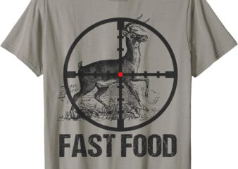 Men Deer Hunting Hunter Funny Whitetail Deer Fast Food Youth T-Shirt