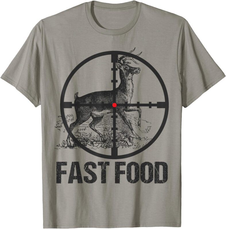 Men Deer Hunting Hunter Funny Whitetail Deer Fast Food Youth T-Shirt