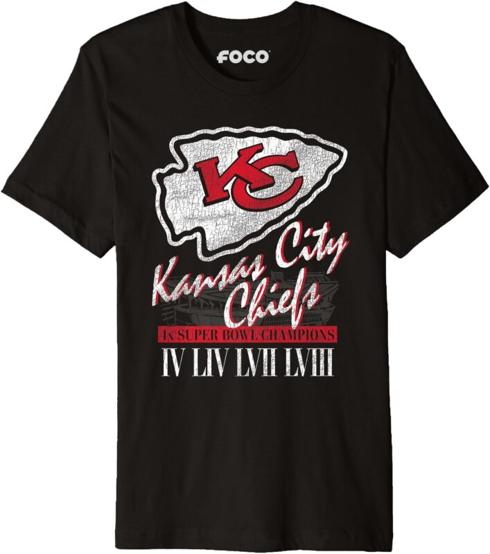 Mens Brittany Mahomes x Kansas City Chiefs NFL 4x Champions FOCO Premium T-Shirt