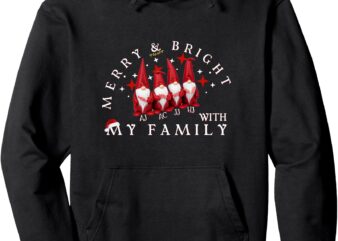 Merry & Bright whit my family Pullover Hoodie