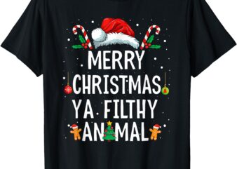 Merry Christmas Animal Filthy Ya Xmas Family Pajama Matching T-Shirt