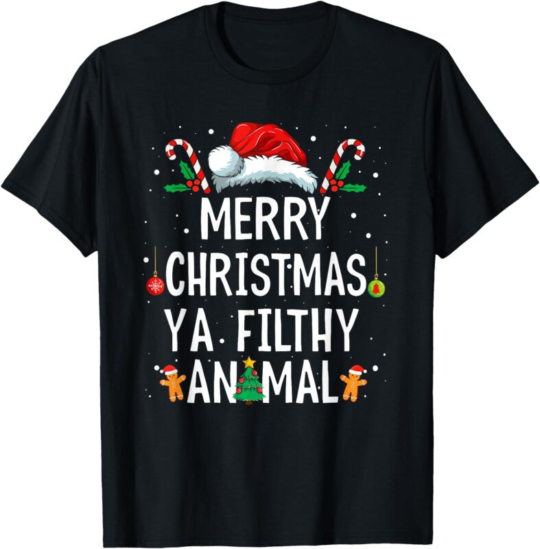 Merry Christmas Animal Filthy Ya Xmas Family Pajama Matching T-Shirt