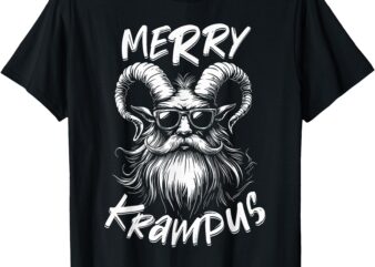 Merry Krampus Mythical Kids Mens Christmas Horror T-Shirt