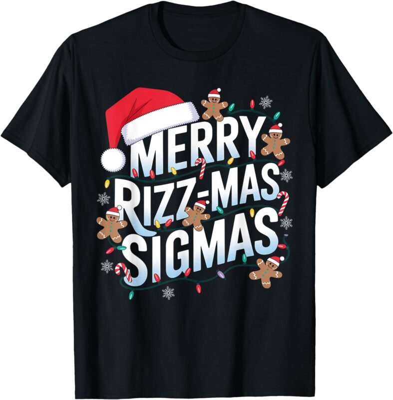 Merry Rizz Mas Sigmas Funny Alpha Christmas Santa T-Shirt