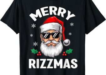 Merry Rizzmas Christmas Shirt Kids Teen Boys Funny Christmas T-Shirt