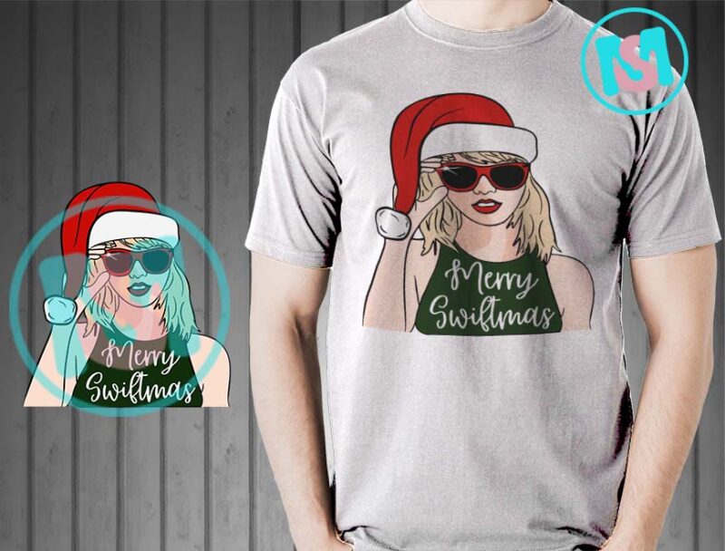 Merry Swiftmas SVG, Taylor Swift Santa Hat Christmas SVG, Christmas Taylor Swift SVG PNG