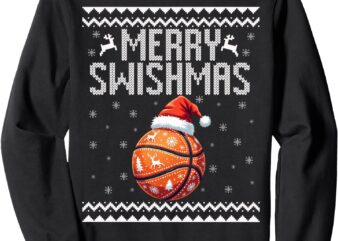 Merry Swishmas Christmas Basketball Ugly Youth Sweater Sweatshirt