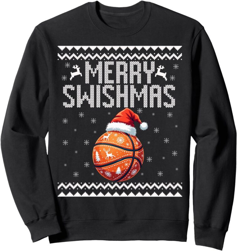 Merry Swishmas Christmas Basketball Ugly Youth Sweater Sweatshirt