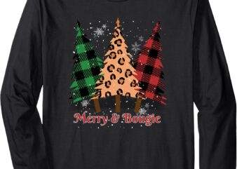 Merry and Bougie Christmas Tree Holiday Winter Fashion Santa Long Sleeve T-Shirt