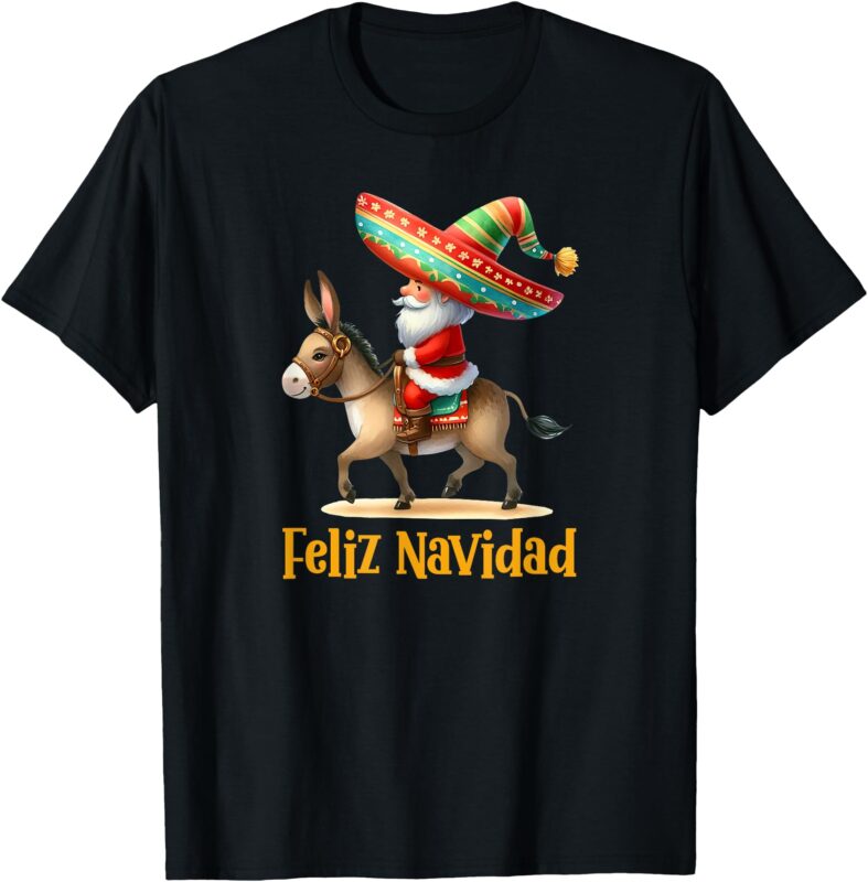 Mexican Santa Riding Donkey Christmas Navidad Mexicana T-Shirt