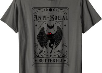 Mothman Tarot Card Antisocial Butterfly Cryptozoologist T-Shirt