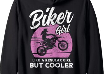 Motocross Dirt Bike MX Enduro Motorcycle Biker Girl Zip Hoodie