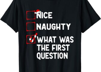 Naughty Nice List What Was The Question Men Women Christmas T-Shirt