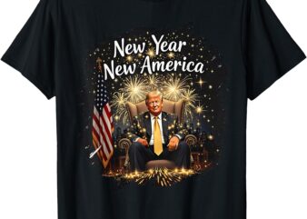 New Year New America Happy New Year Party 2025 Trump Funny T-Shirt