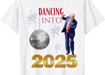 New Year Trump Dancing 2025 MAGA Funny Party Countdown T-Shirt