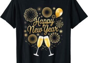 New Years Eve Party Supplies NYE Matching Happy New Year T-Shirt