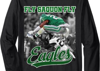 No Look Reverse Hurdle FLY SAQUON FLY Football Barkley Long Sleeve T-Shirt