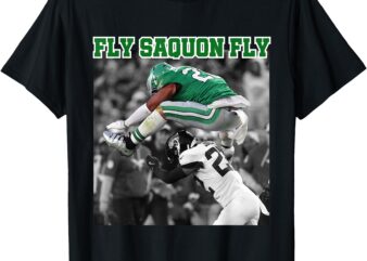 No Look Reverse Hurdle FLY SAQUON FLY Football Barkley T-Shirt