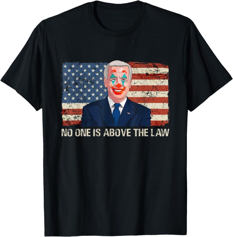 No One Is Above The Law Funny Joe Biden USA Flag T-Shirt