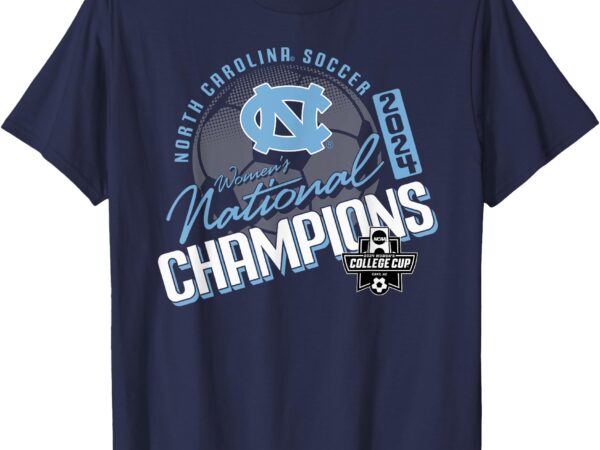 North carolina tar heels national champs 2024 w soccer navy t-shirt