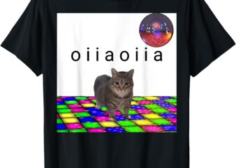 OIIA OIIA Spinning Cat Meme Funny disco Cat Lovers Art T-Shirt