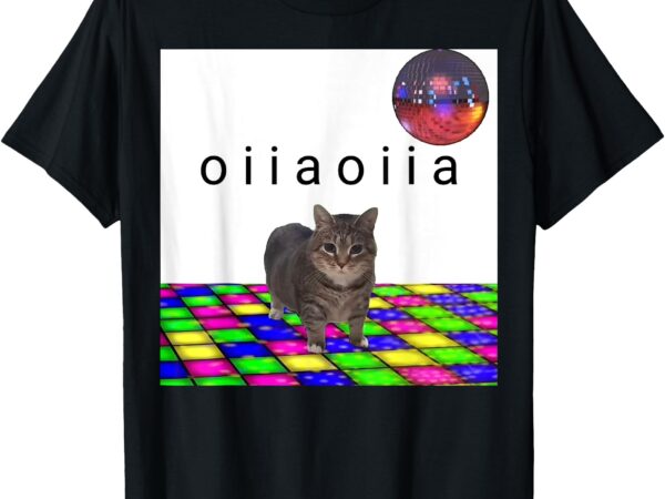 Oiia oiia spinning cat meme funny disco cat lovers art t-shirt