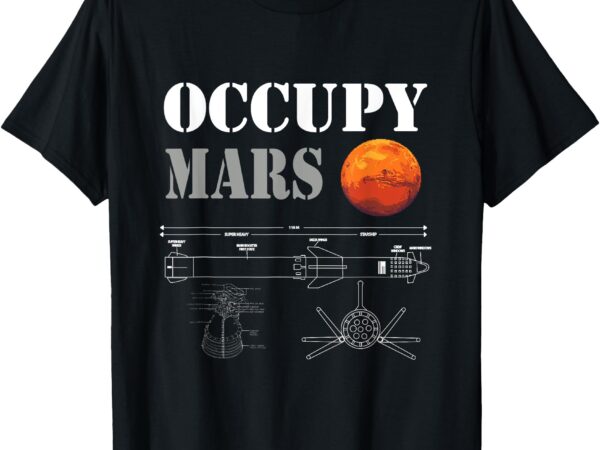 Occupy mars starship rocket t-shirt