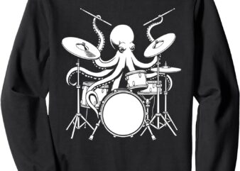 Octopus drummer octopus playing drums men women drummer Sweatshirt