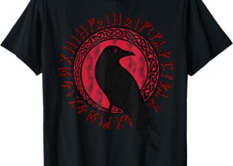 Odin Ravens Huginn & Muninn VEGVISIR TShirt Vikings Myth Tee T-Shirt