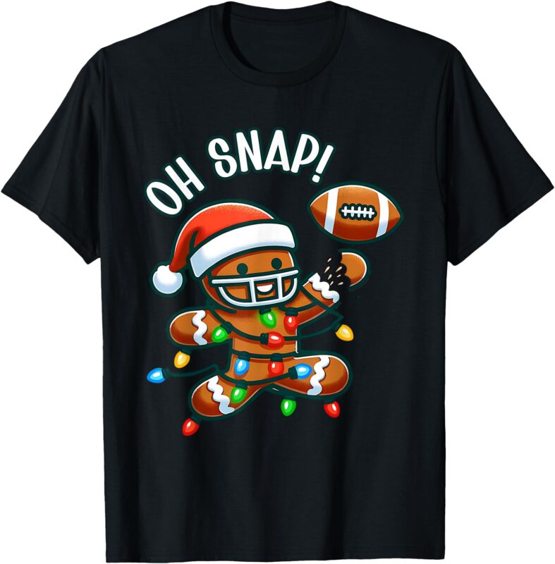 Oh Snap Gingerbreadman Christmas Football T-Shirt